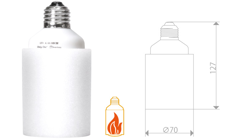 炎のゆらぎで、やすらぎの演出ができる LED炎セラピー電球 LDB26
